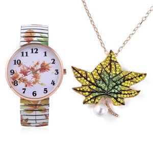 STRADA Watch and Austrian Crystal Pendant